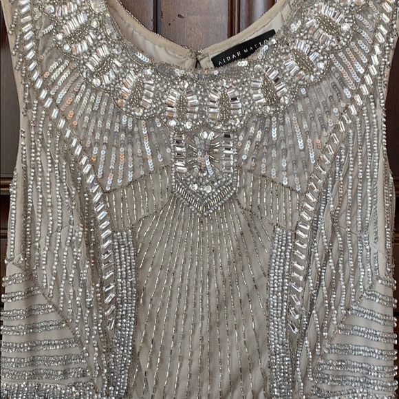 Aidan Mattox Sleeveless Beaded Sequin Sheath Dress - Picture 6 of 13